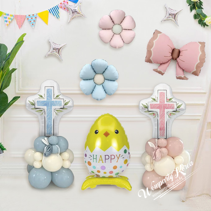 부활절 십자가 기둥 이스터 세트(해피병아리)