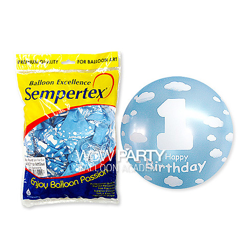 셈퍼텍스 30센치 1stBirthday(펄라이트블루화이트) 100개