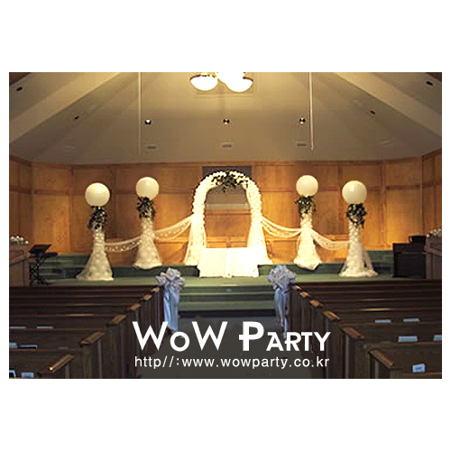 화이트기둥웨딩장식