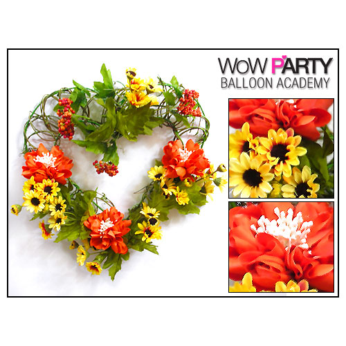 풍선공예대상수상자직강］9/13(목)오후3시 대한민국 풍선공예마크 김지연샘의〔하트꽃리스공예〕