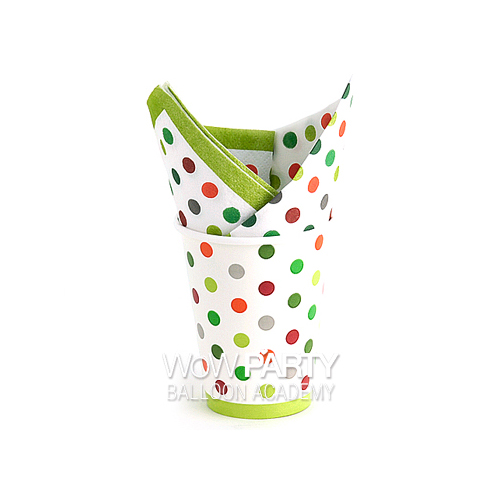 연두라인도트 9OZ컵