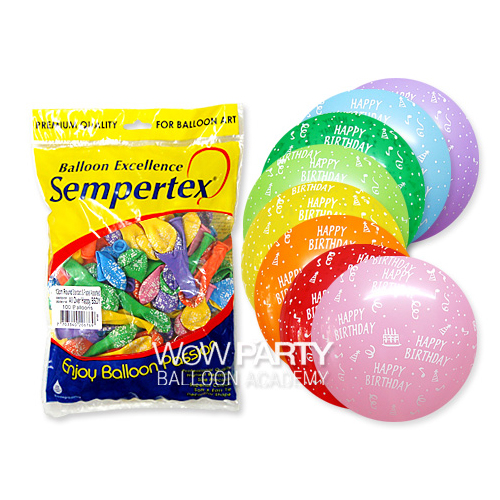 셈퍼텍스13센티HappyBirthday(혼합) 100개