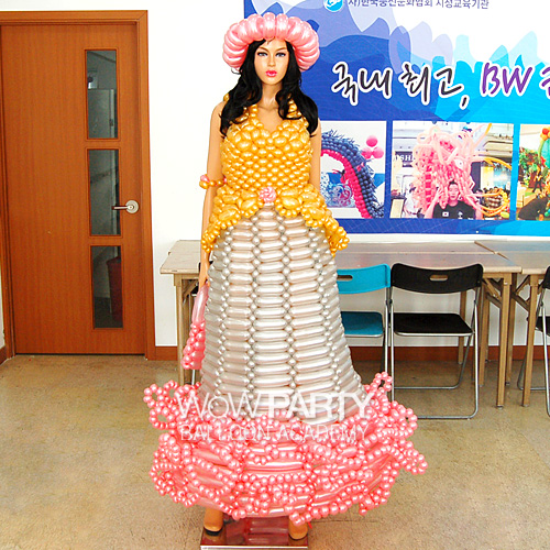 슬리브리스골드핑크드레스