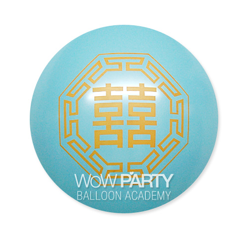 전통인쇄풍선 희(펄라이트블루) 10개-양면인쇄