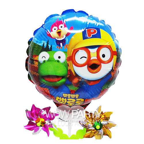 캐릭터바람개비풍선(뽀로로원형)1개