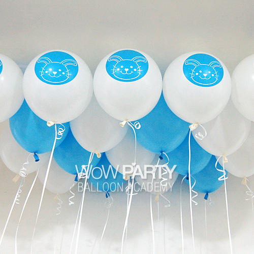 토끼블루헬륨세트 30개(라이트블루베이스/첫돌인쇄)(택배발송)