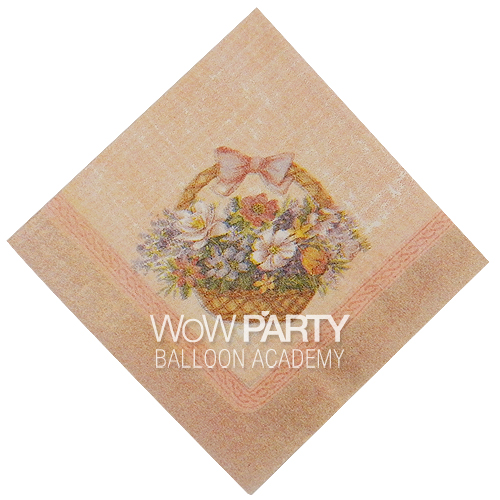 핑크 꽃바구니 냅킨