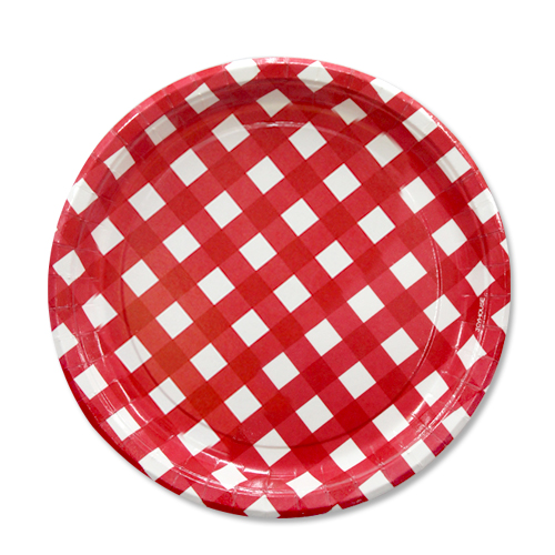 레드체크접시 9인치