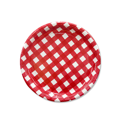 레드체크접시 7인치