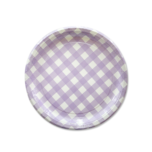 라일락체크접시 7인치