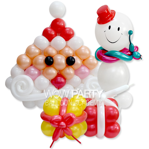 산타와 크리스마스세트(산타+눈사람+선물세트)