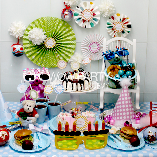 파티테이블세트(라이트블루도트1)