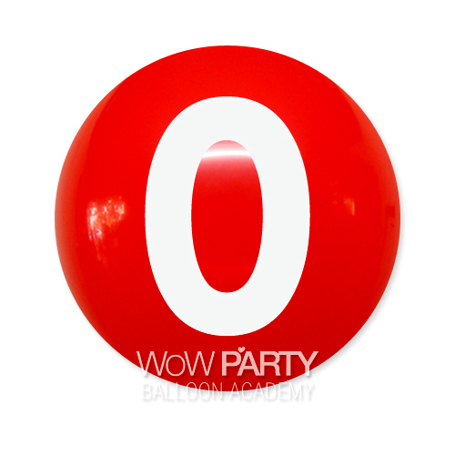 와우30센티 숫자-0(레드)10개