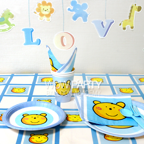 죠이베어 블루 테이블보