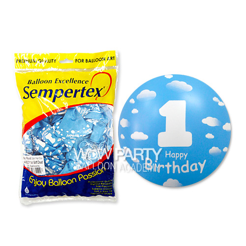 셈퍼텍스 30센치 1stBirthday(라이트블루) 100개