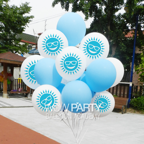 태양헬륨세트 (라이트블루인쇄)15개/베이스15개)/ 헬륨풍선 30개 (라이트블루인쇄) 20개/베이스30개) 50개