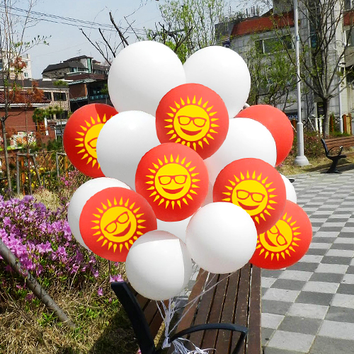 태양헬륨세트 (레드바탕/옐로우인쇄)15개/베이스15개)/ 헬륨풍선 30개 (레드바탕/옐로우인쇄) 20개/베이스30개) 50개