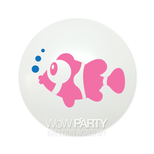 와우30센티 귀여운피쉬(01) 화이트(로즈인쇄)10개