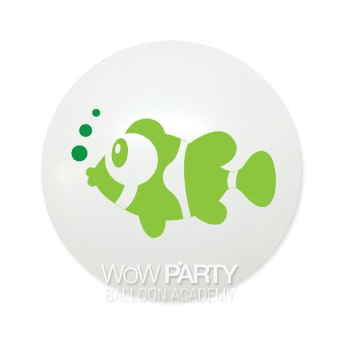 와우30센티 귀여운피쉬(01) 화이트(라임그린인쇄)10개