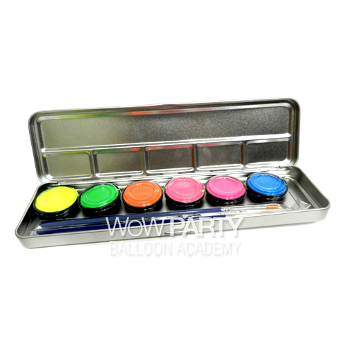 JX 워터베이스 6색 6g 네온칼라(페이스페인팅 수성물감)