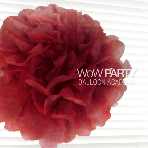 폼폼모빌(꽃볼) 20cm_버건디