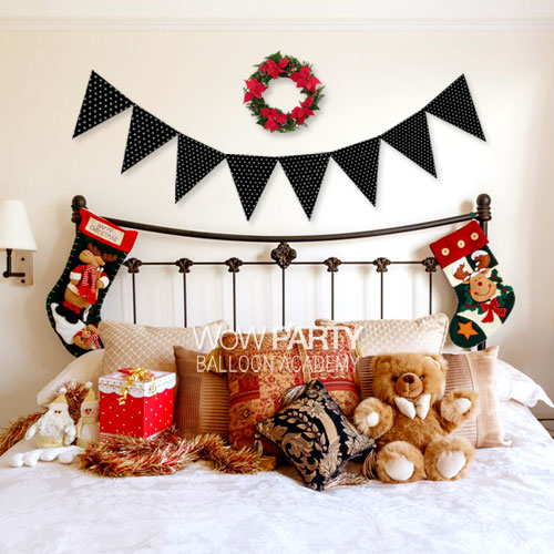 크리스마스 펠트가랜드 (블랙도트)