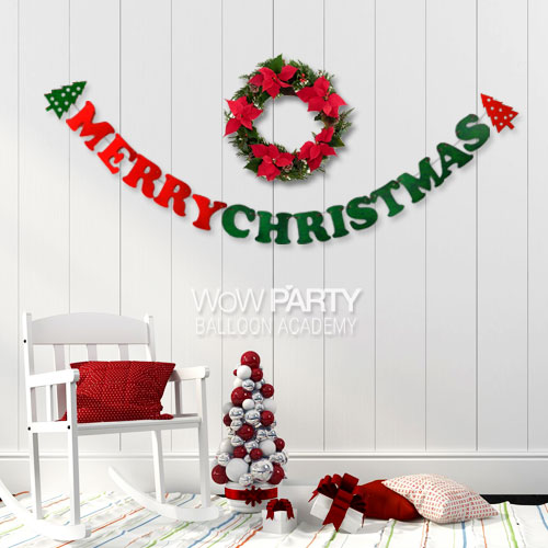 크리스마스 대문자(레드) 펠트가랜드 (이니셜트리A)