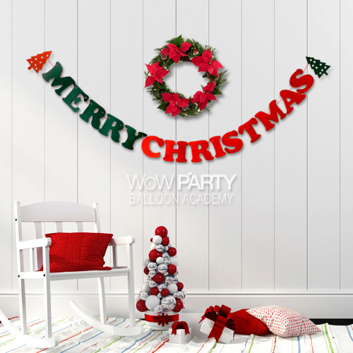 크리스마스 대문자(그린) 펠트가랜드 (이니셜트리B)