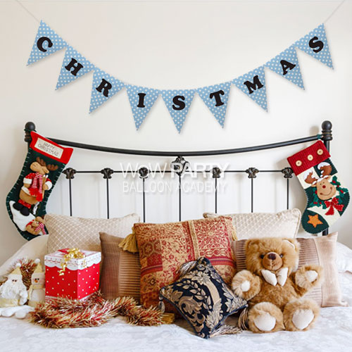 크리스마스 펠트가랜드 (이니셜블루도트)