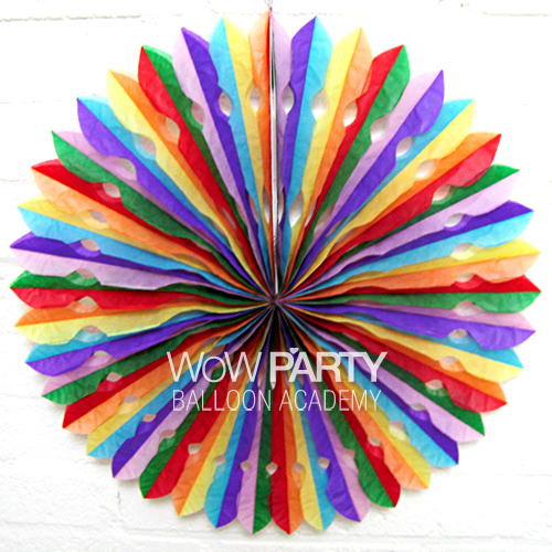 페이퍼팬(펀칭)_레인보우45cm