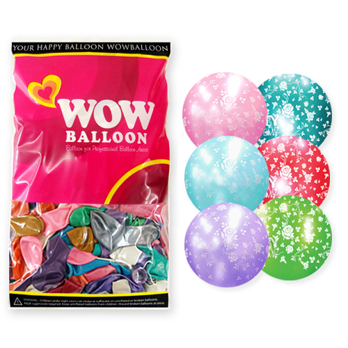 30센티 꽃인쇄(펄혼합-색상랜덤) 50개