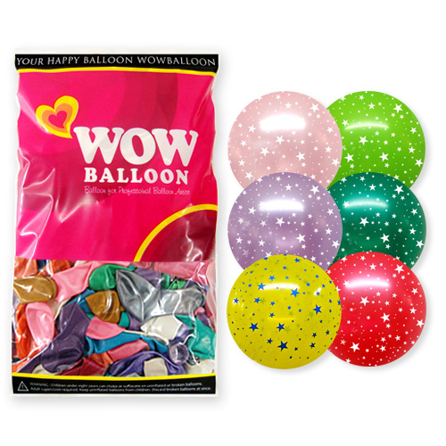 30센티 별인쇄(펄혼합-색상랜덤) 50개