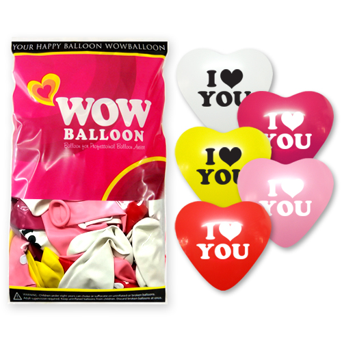 30센티 하트 I&hearts;YOU (5색혼합) 50개