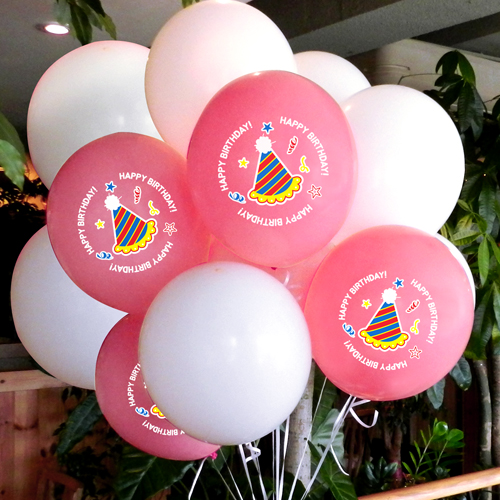 컬러풀 해피버스데이 고깔 로즈 (인쇄15개/베이스15개) 헬륨세트30개 (인쇄25개/베이스25개) 50개