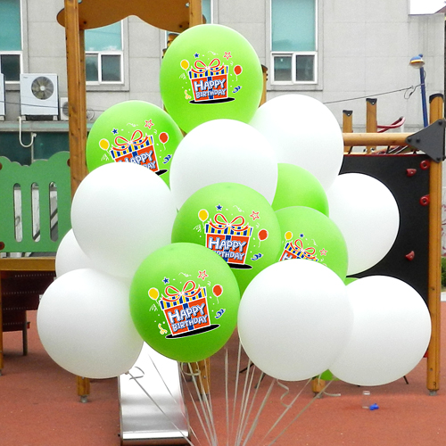 컬러풀 해피버스데이 선물상자 라임그린 (인쇄15개/베이스15개)헬륨세트30개 (인쇄25개/베이스25개) 50개 택배발송