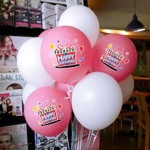 컬러풀 해피버스데이 선물상자 로즈 (인쇄15개/베이스15개) 헬륨세트30개 (인쇄25개/베이스25개) 50개