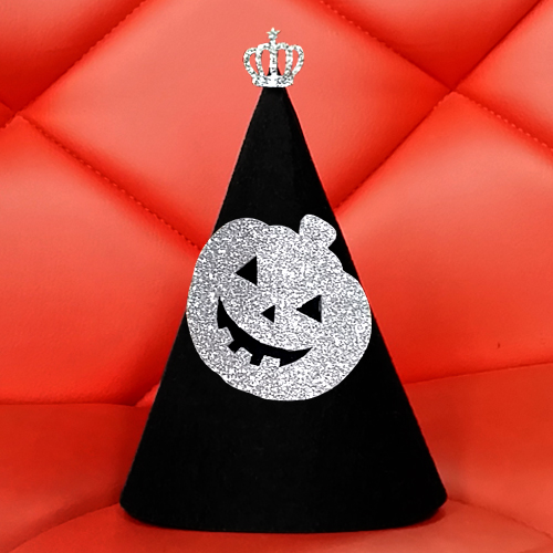 할로윈 글리터호박(블랙) 펠트고깔