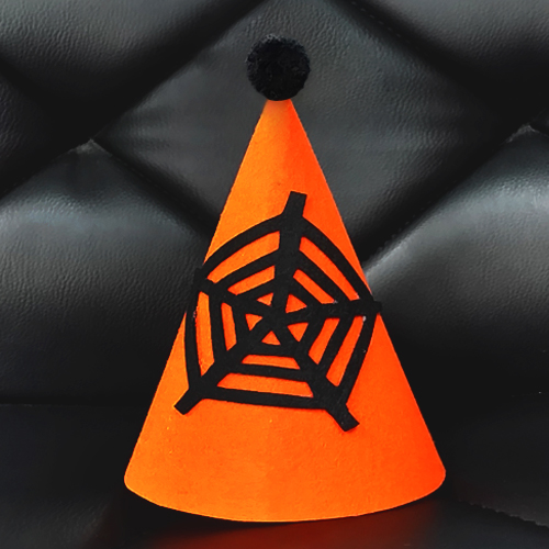 할로윈 블랙거미줄(오렌지) 펠트고깔