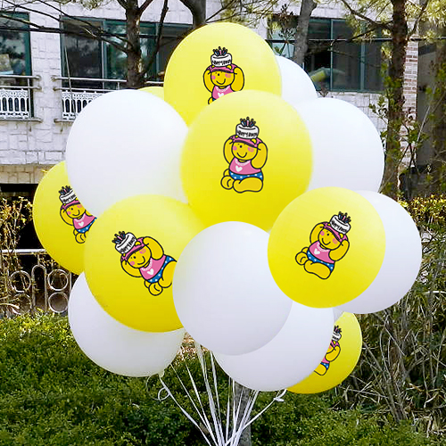 컬러풀 해피버스데이 죠이베어 옐로우 (인쇄15개/베이스15개) 헬륨세트30개 (인쇄25개/베이스25개) 50개