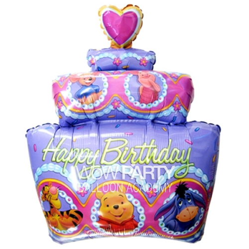 슈퍼쉐입 푸우 해피벌스데이 케이크