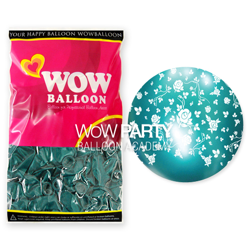 30센티 꽃인쇄(펄에메랄드그린) 50개