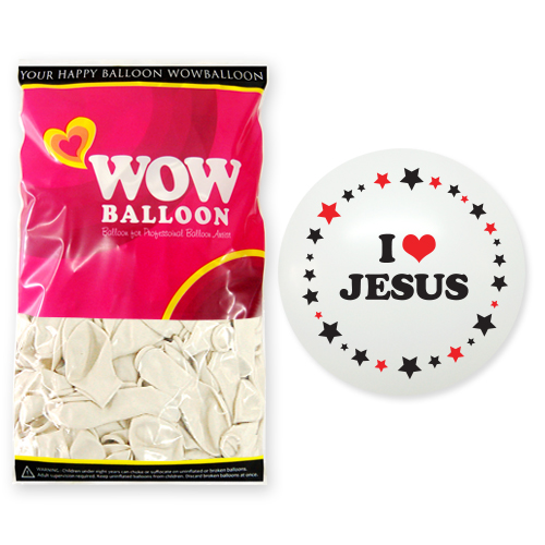 (신상- 깔끔하고 멋스러운 풍선) I♥JESUS 50개