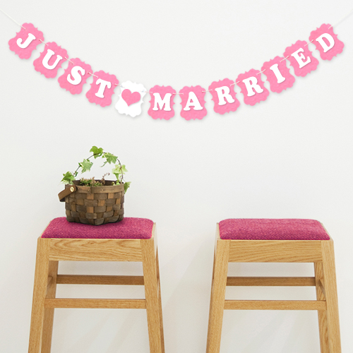 펠트가랜드 (JUST MARRIED 클래식 핑크-핑크하트)