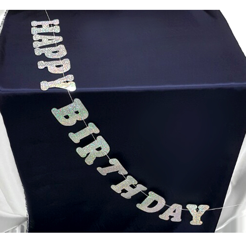 홀로그램 생일 가랜드 (HAPPY BIRTHDAY 럭셔리 이니셜)