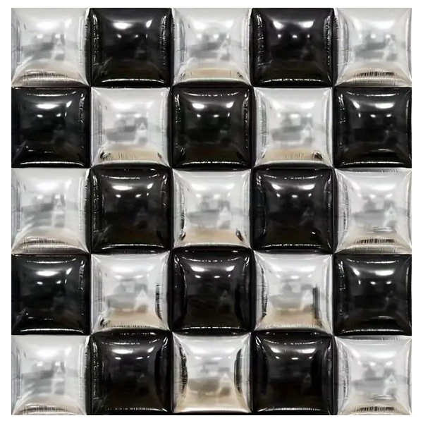 사각 백그라운드 양면 (블랙&실버) 1개