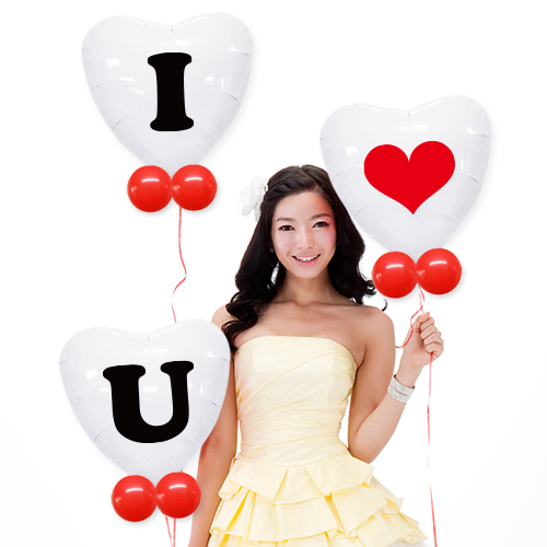 화이트 은박하트_I&hearts;U 세트