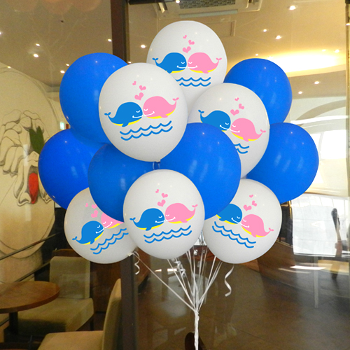 돌고래 하트(화이트15개/베이스15개) 헬륨풍선 30개 / (화이트20개/베이스30개) 50개