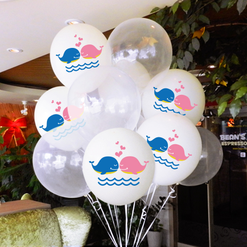 돌고래 하트(화이트15개/클리어베이스15개) 헬륨풍선 30개 / (화이트20개/클리어베이스30개) 50개