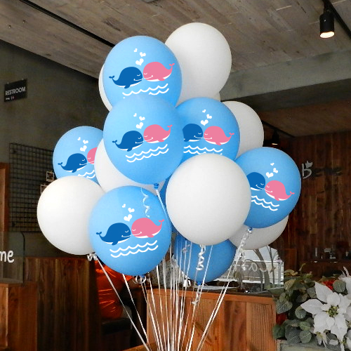돌고래 하트(라이트블루15개/베이스15개) 헬륨풍선 30개 / (라이트블루20개/베이스30개) 50개