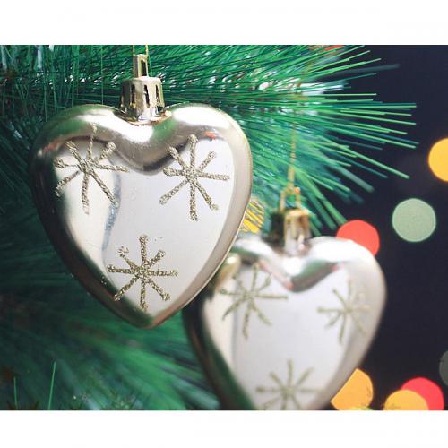 4p 골드 유광 눈꽃 하트 이미지 볼(7cm)(W)